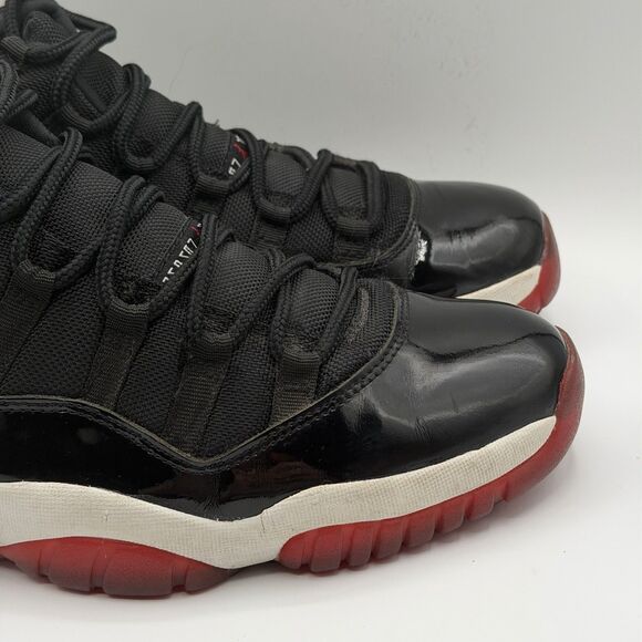 Air Jordan 11 XI Bred Retro 2001 Shoes Mens 10.5 Black Red Playoffs 136046-061 main image 16
